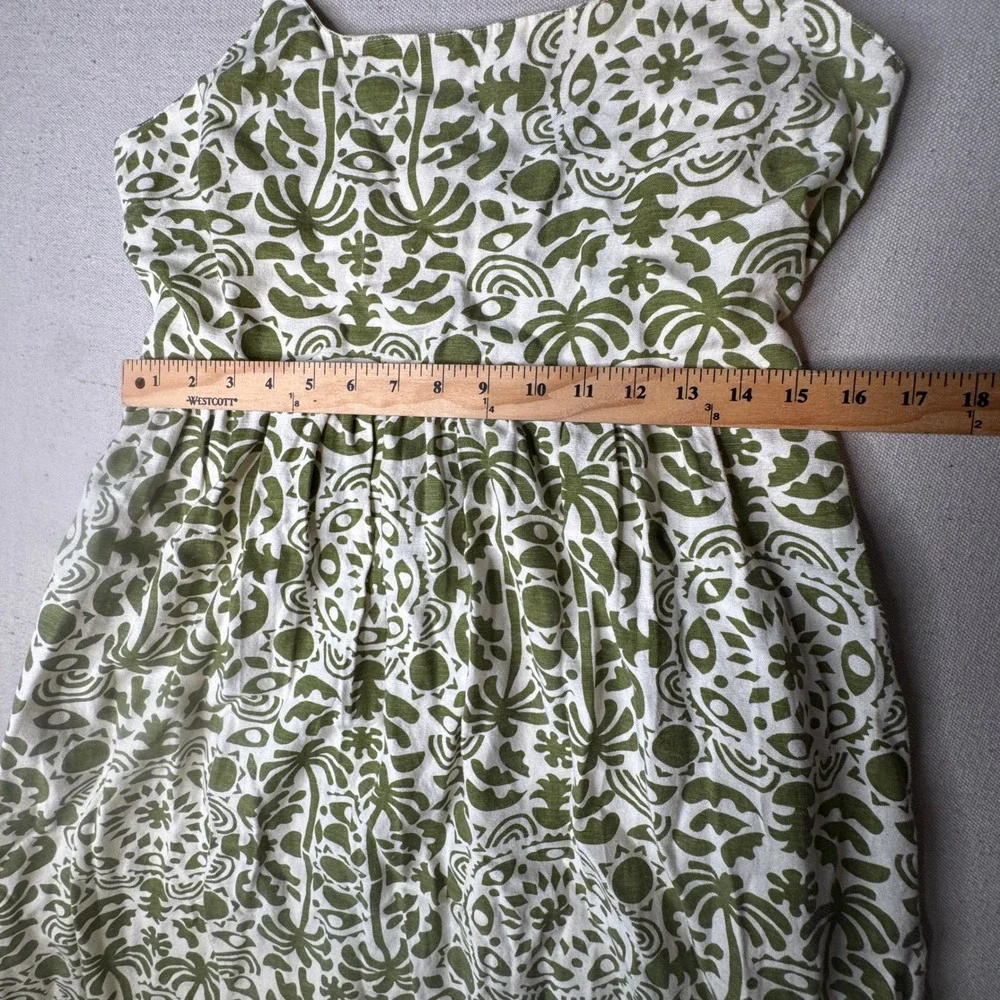 Japna Tropical Print Midi Dress Sundress LARGE Palm Tree Print Spagetti Straps